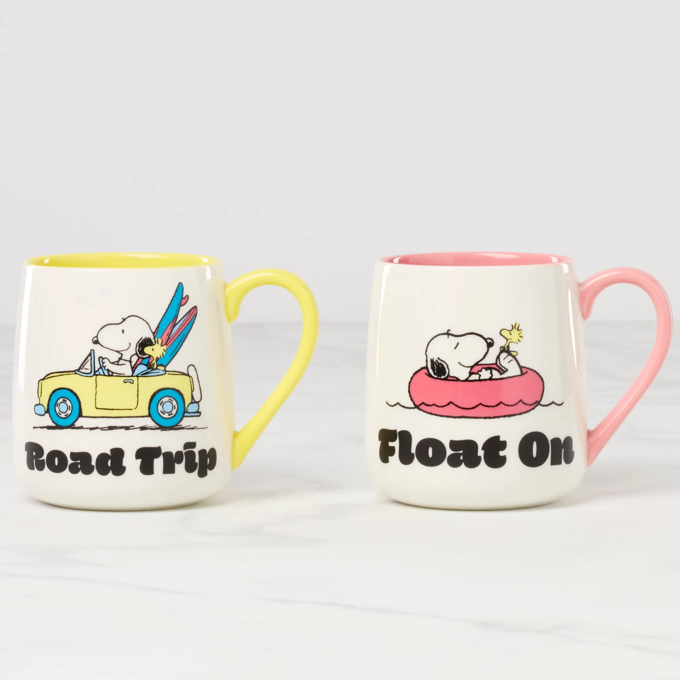 Peanuts Mugs Road Trip-Float On, Set of 2