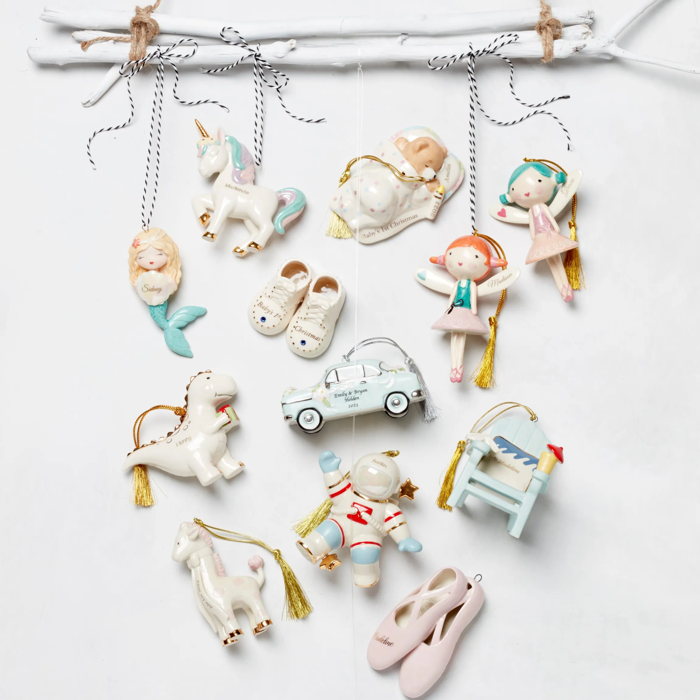 Personalized Baby's 1st Christmas Cuddles & Hugs Teddy Bear Ornament
