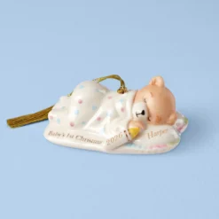 Personalized Baby's 1st Christmas Cuddles & Hugs Teddy Bear Ornament