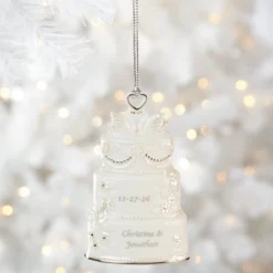 Personalized Celebrate Love Wedding Cake Ornament
