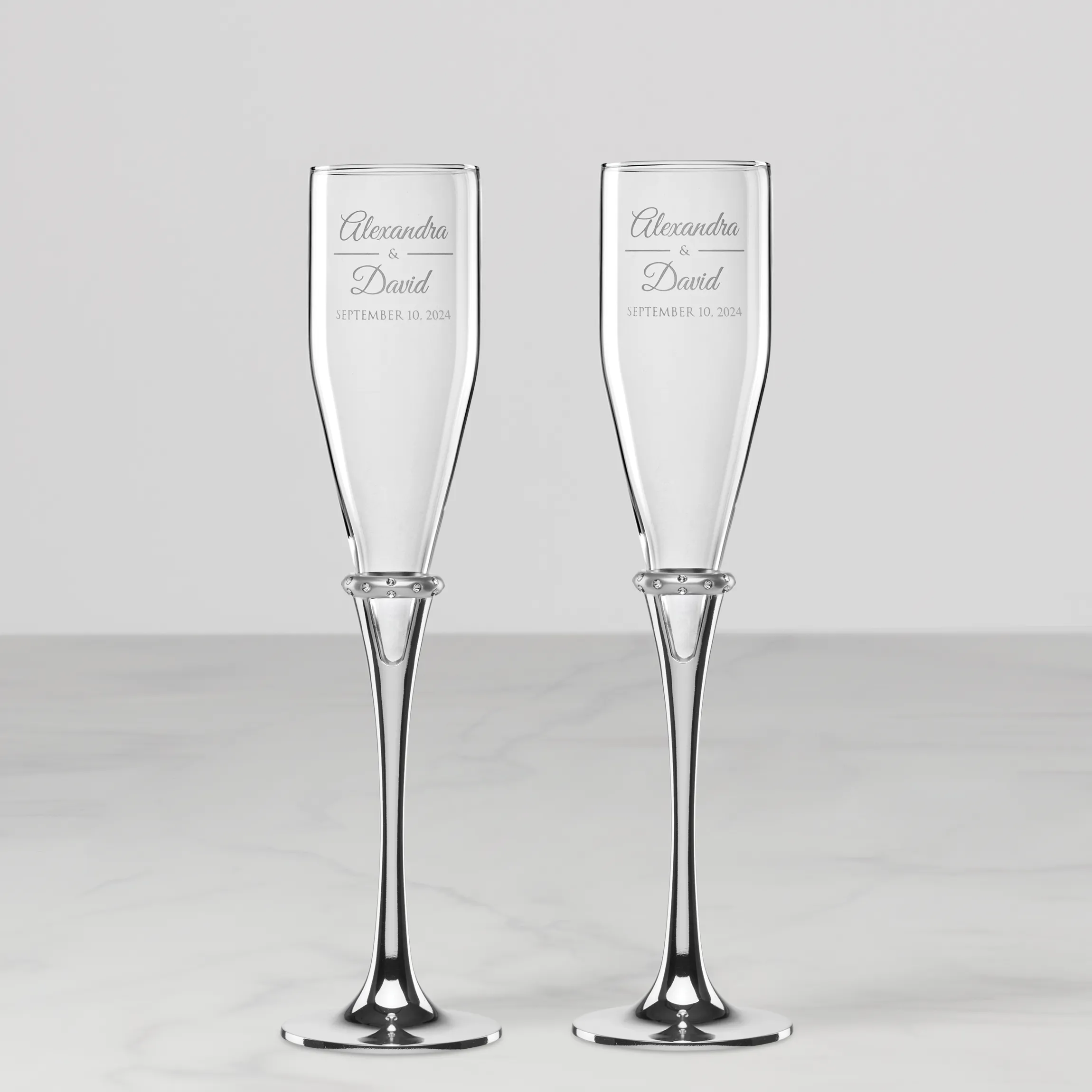 Personalized Devotion Toasting Flute, Set of 2