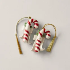 Personalized Forever Friends Candy Cane 2-Piece Ornament Set