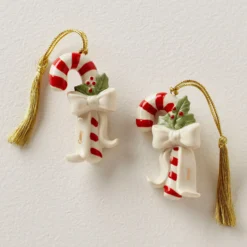 Personalized Forever Friends Candy Cane 2-Piece Ornament Set