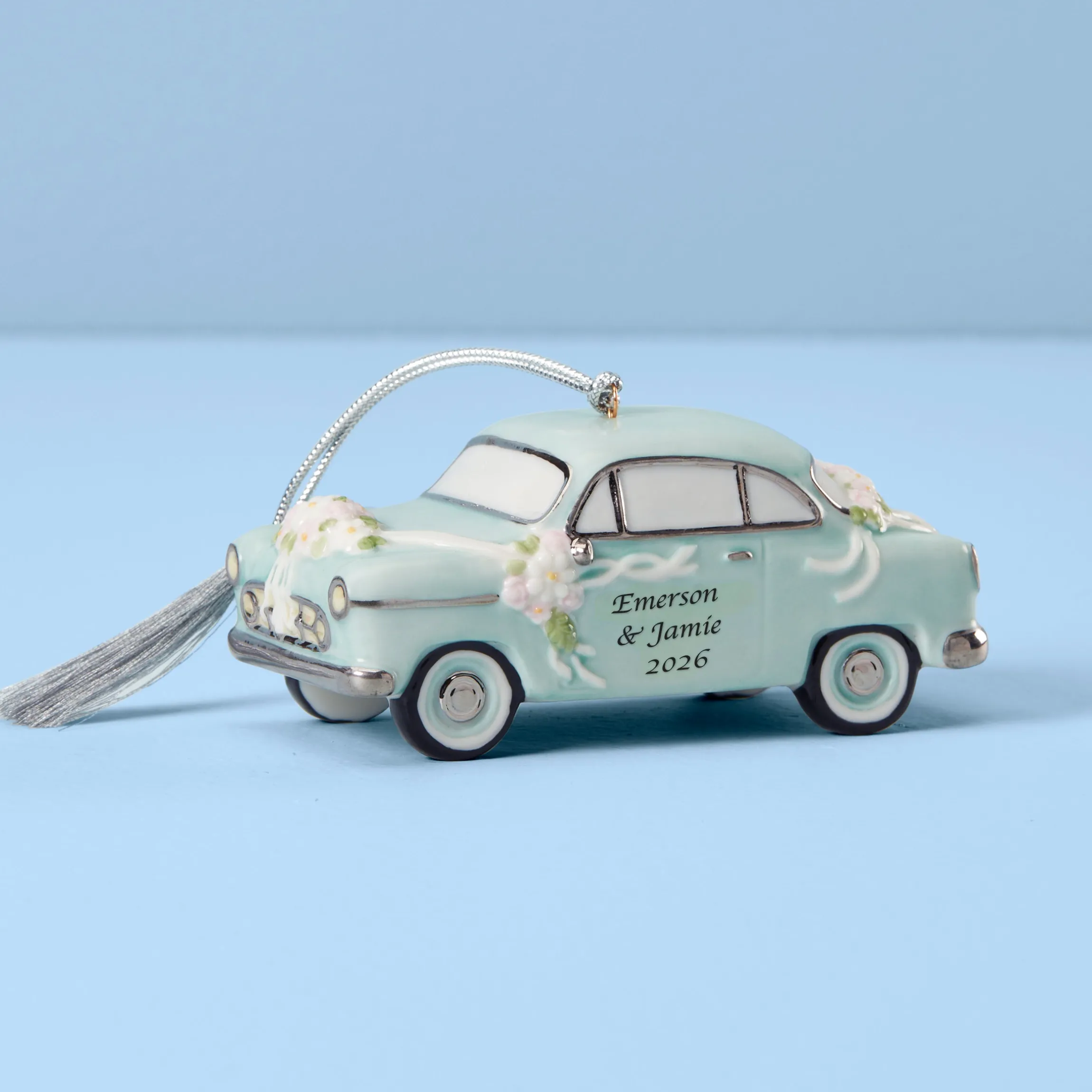 Personalized Just Married Car Ornament