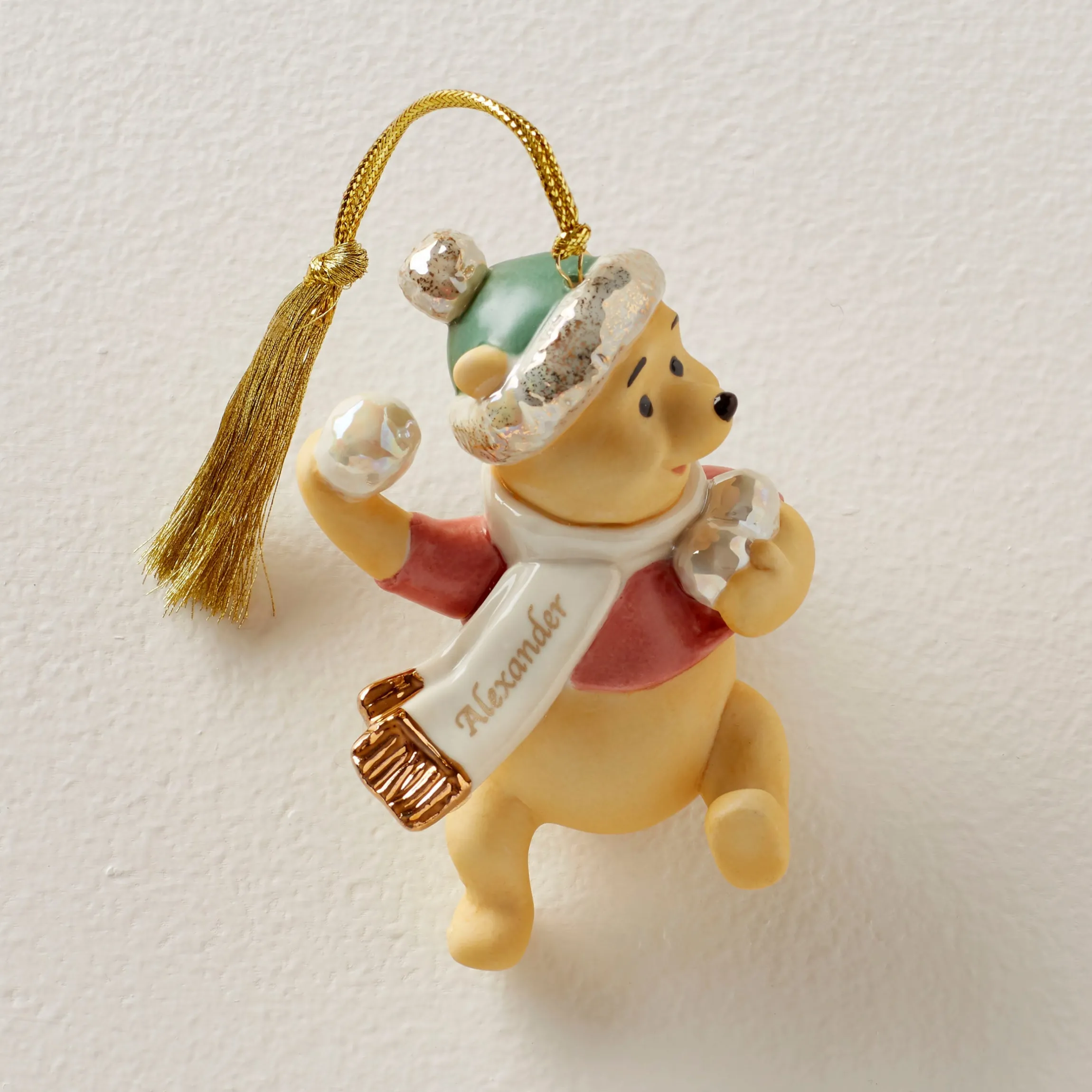Personalized Pooh's Winter Fun Ornament