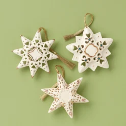 Pierced Star Ornaments Set of 3