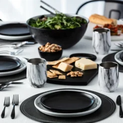 Poet Black Satin 20-Piece Flatware Set