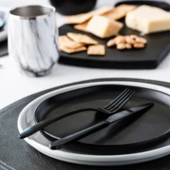 Poet Black Satin 20-Piece Flatware Set