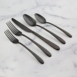 Poet Black Satin 20-Piece Flatware Set