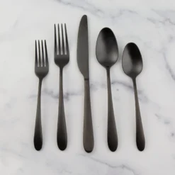 Poet Black Satin 20-Piece Flatware Set