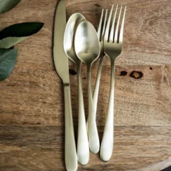 Poet Champagne Satin 20-Piece Flatware Set