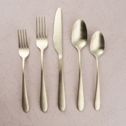Poet Champagne Satin 20-Piece Flatware Set