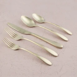 Poet Champagne Satin 20-Piece Flatware Set