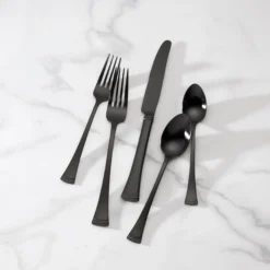 Portola Black Satin 20-Piece Flatware Set