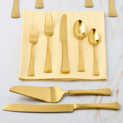 Portola Gold Satin 2-Piece Dessert Set
