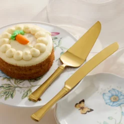 Portola Gold Satin 2-Piece Dessert Set
