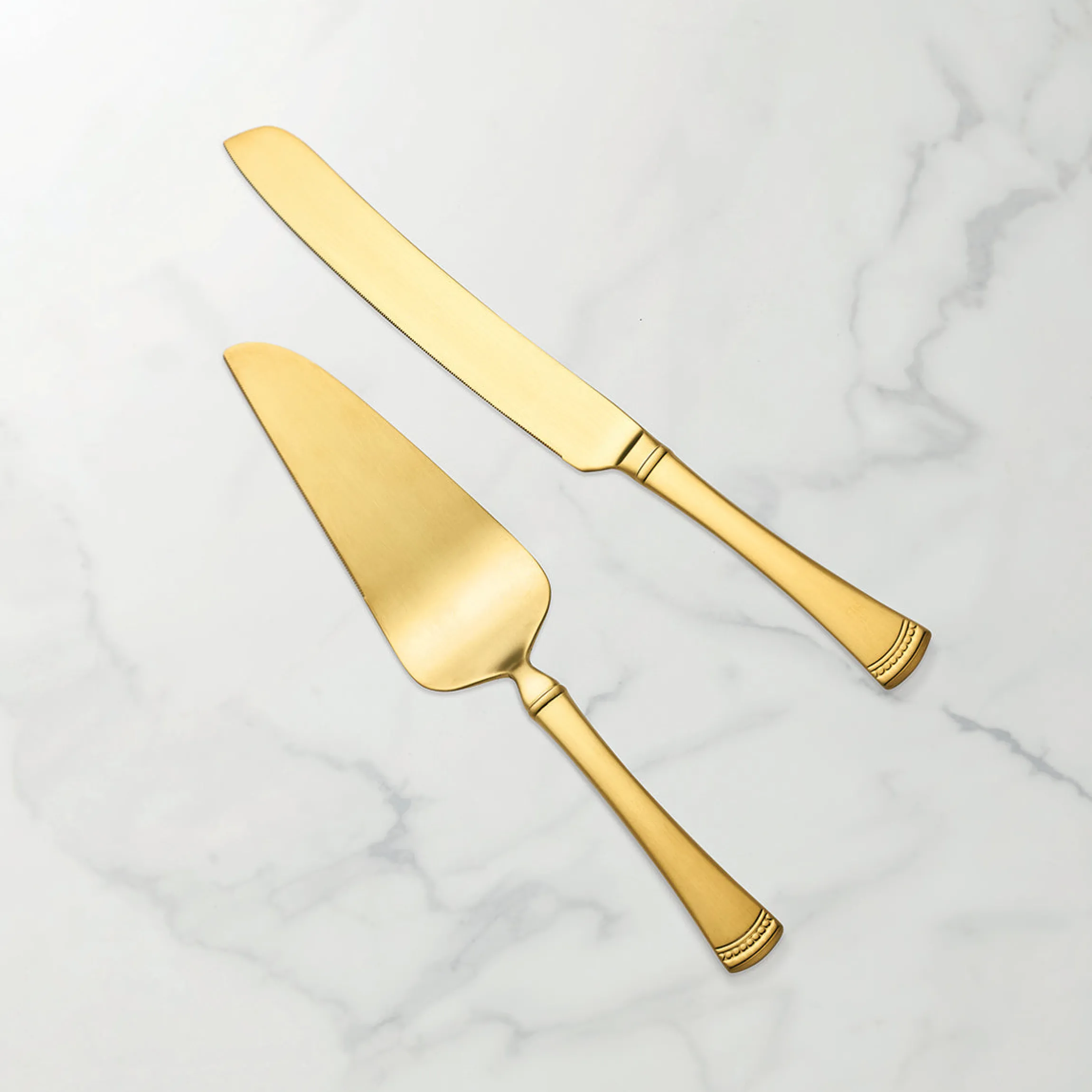 Portola Gold Satin 2-Piece Dessert Set