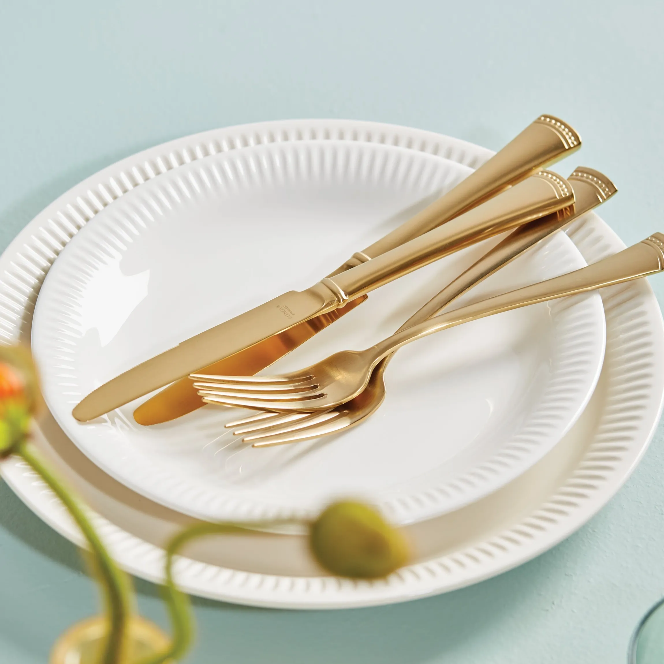 Portola Gold Satin 20-Piece Flatware Set
