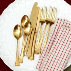 Portola Gold Satin 20-Piece Flatware Set