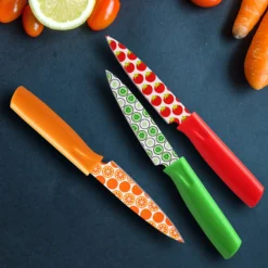 Printed Fruit 3-Piece Paring Knife Set