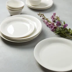 Profile White Dinner Plates, Set of 4
