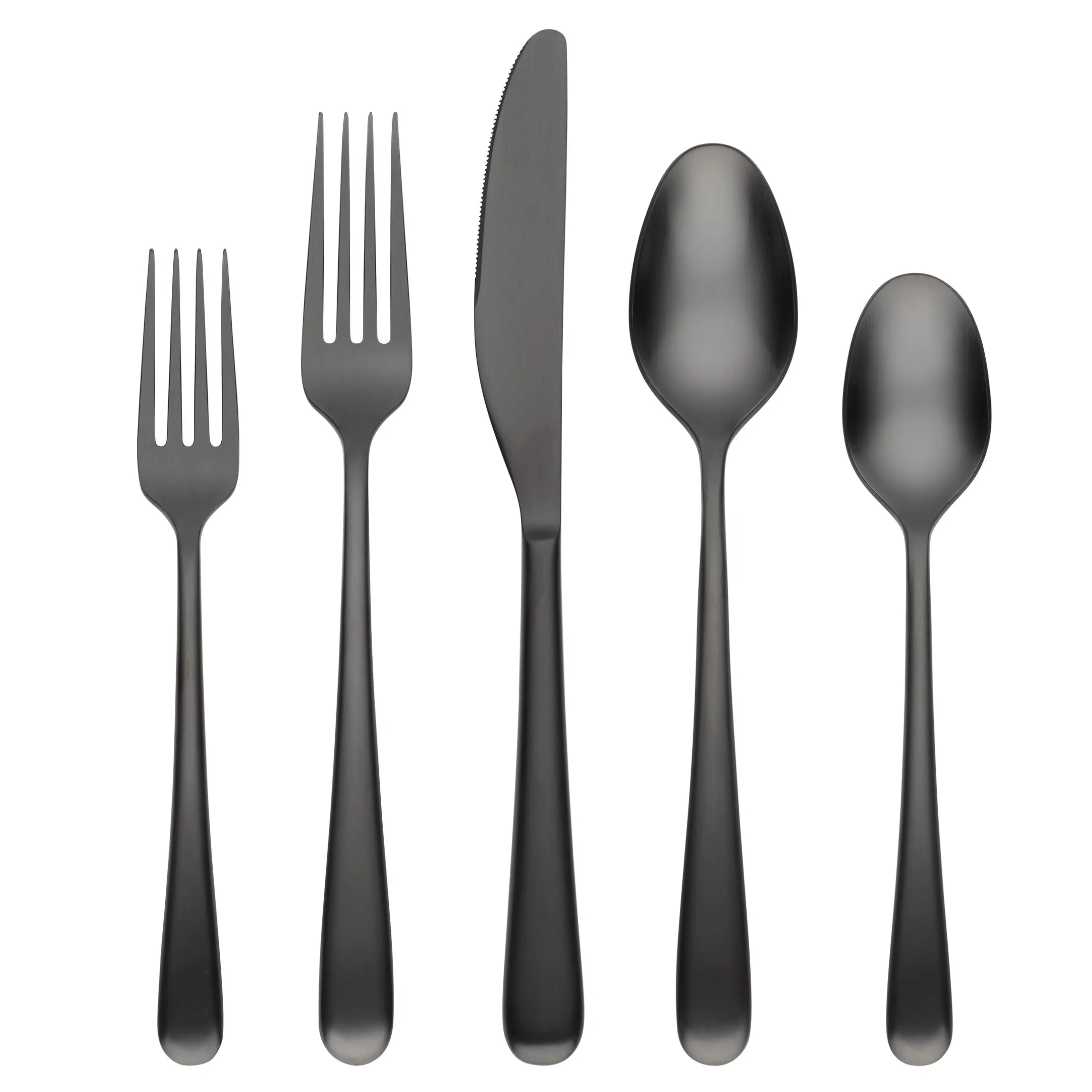 Rafael Black Satin 20-Piece Flatware Set