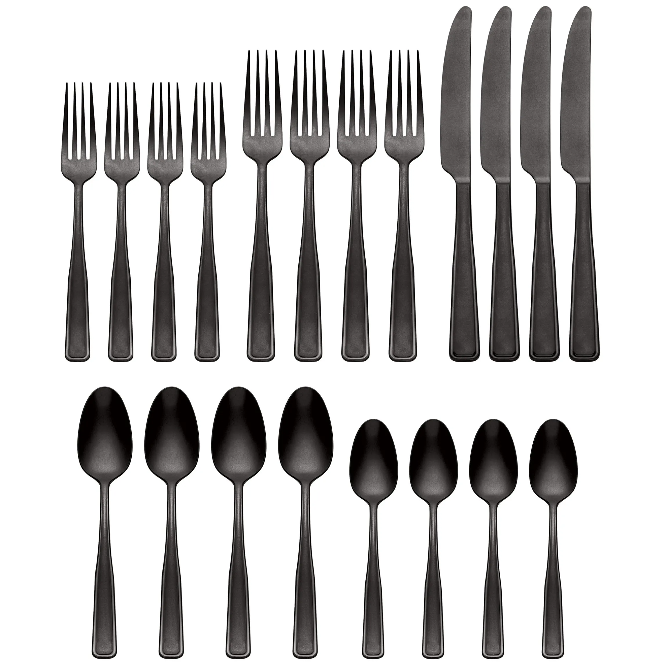 Reid Black Vintage 20-Piece Flatware Set