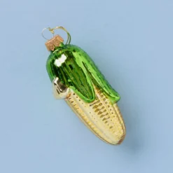 Retro Blown Glass Corn On The Cob Ornament