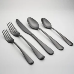 Rhiannon Black Satin 20-Piece Flatware Set