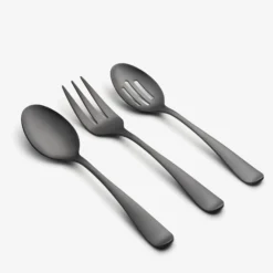 Rhiannon Black Satin 45-Piece Flatware Set