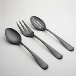 Rhiannon Black Satin 3-Piece Hostess Set