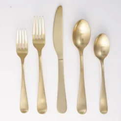 Rhiannon Champagne Satin 20-Piece Flatware Set