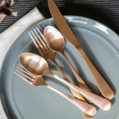 Rhiannon Copper Satin 20-Piece Flatware Set
