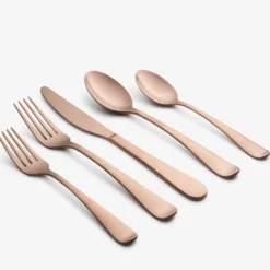 Rhiannon Copper Satin 20-Piece Flatware Set