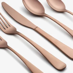 Rhiannon Copper Satin 20-Piece Flatware Set