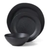 Ridge Black 12-Piece Dinnerware Set