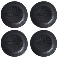 Ridge Black 12-Piece Dinnerware Set