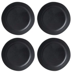 Ridge Black 12-Piece Dinnerware Set