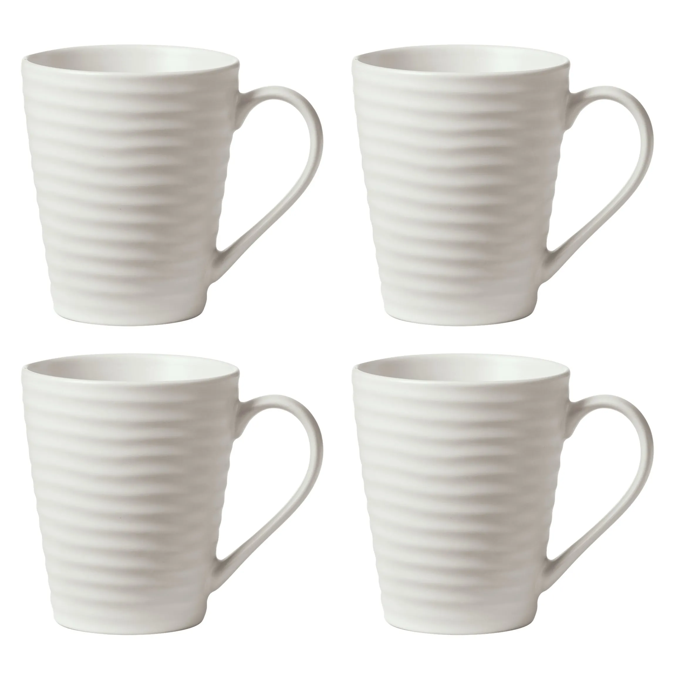 Ridge White Mugs, Set of 4