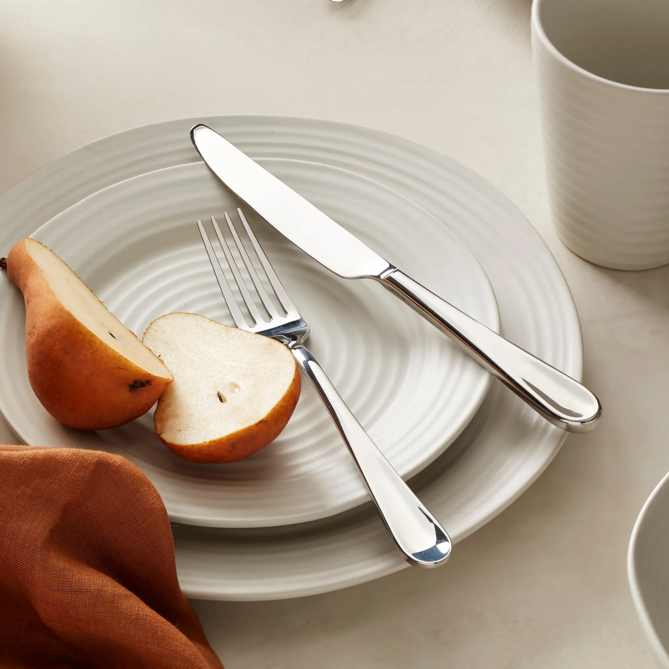 Ridge White 12-Piece Dinnerware Set