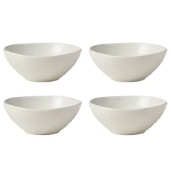 Ridge White 12-Piece Dinnerware Set