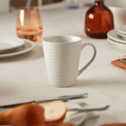 Ridge White 12-Piece Dinnerware Set