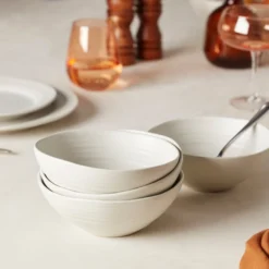 Ridge White 12-Piece Dinnerware Set
