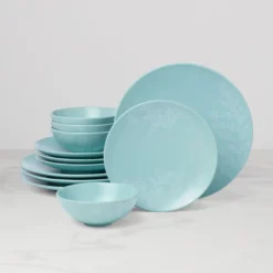 Roseto French Blue 12-Piece Dinnerware Set