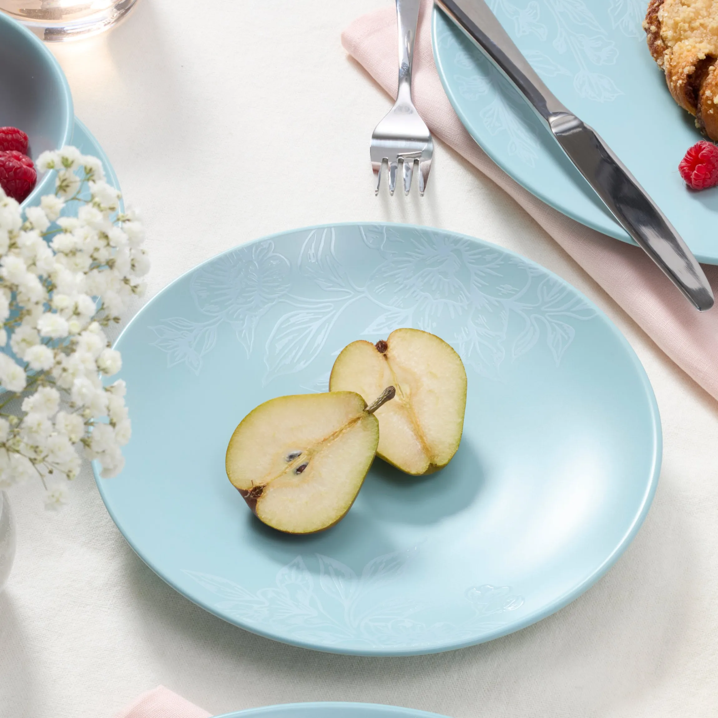 Roseto French Blue 12-Piece Dinnerware Set