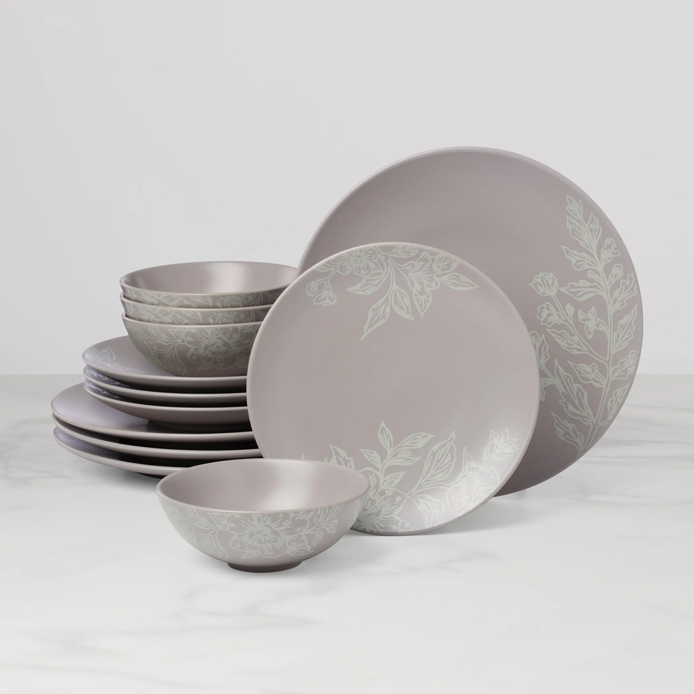 Roseto Pumice 12-Piece Dinnerware Set