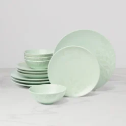 Roseto Soft Sage 12-Piece Dinnerware Set