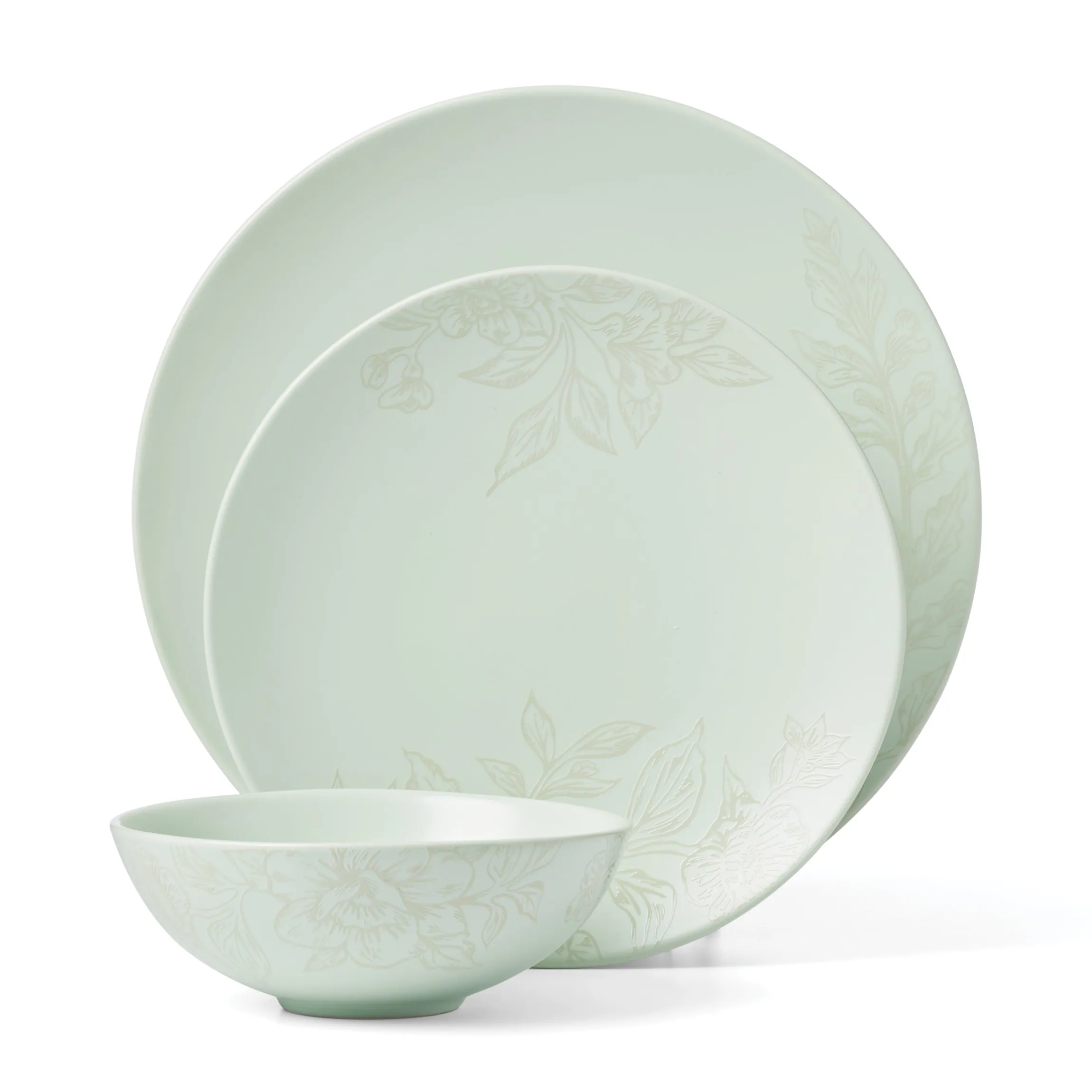 Roseto Soft Sage 12-Piece Dinnerware Set