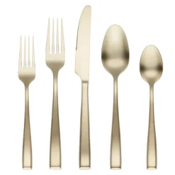 Samira Champagne Satin 20-Piece Flatware Set