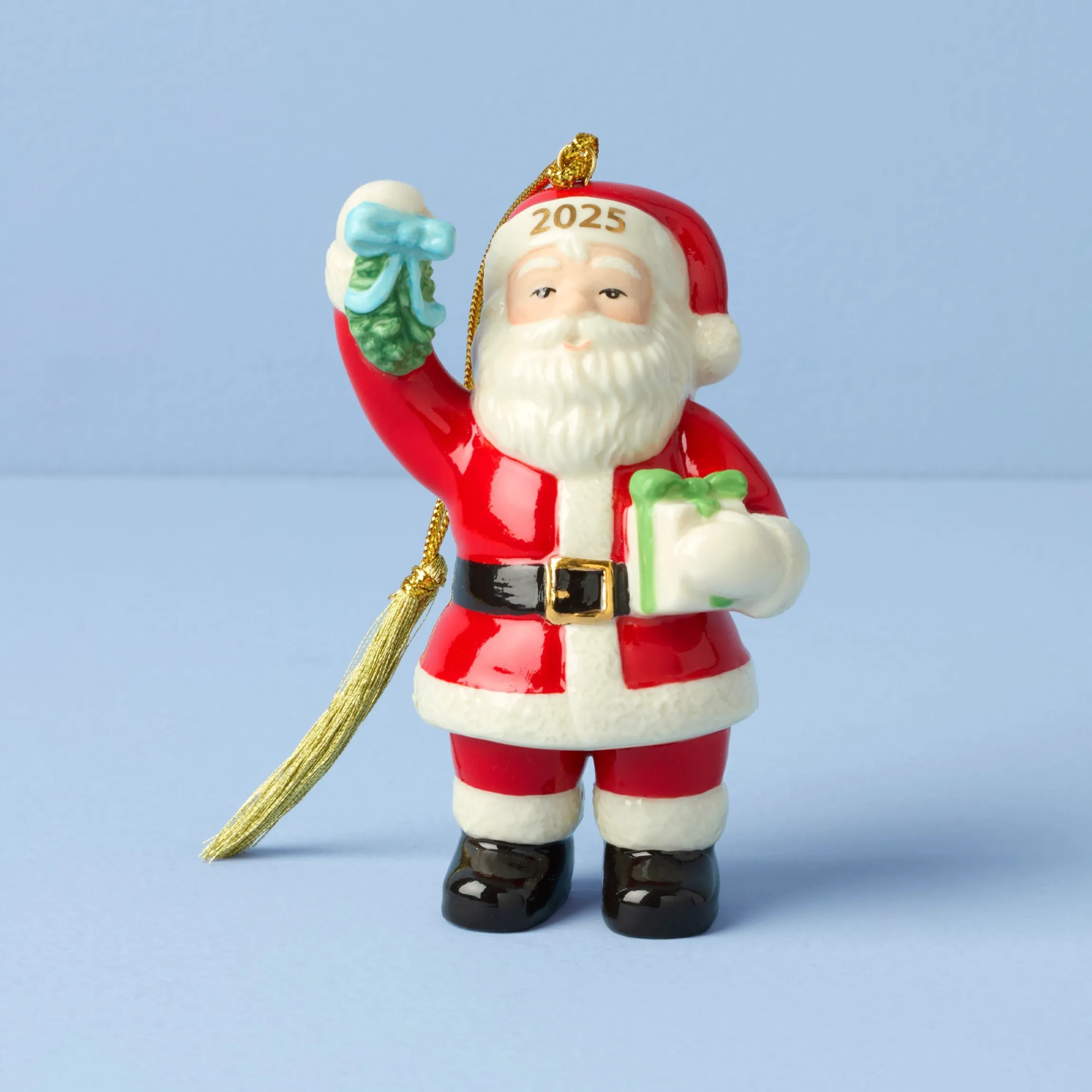 2025 Santa with Mistletoe Ornament